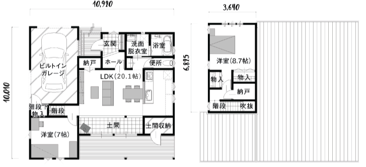 2LDK南入り